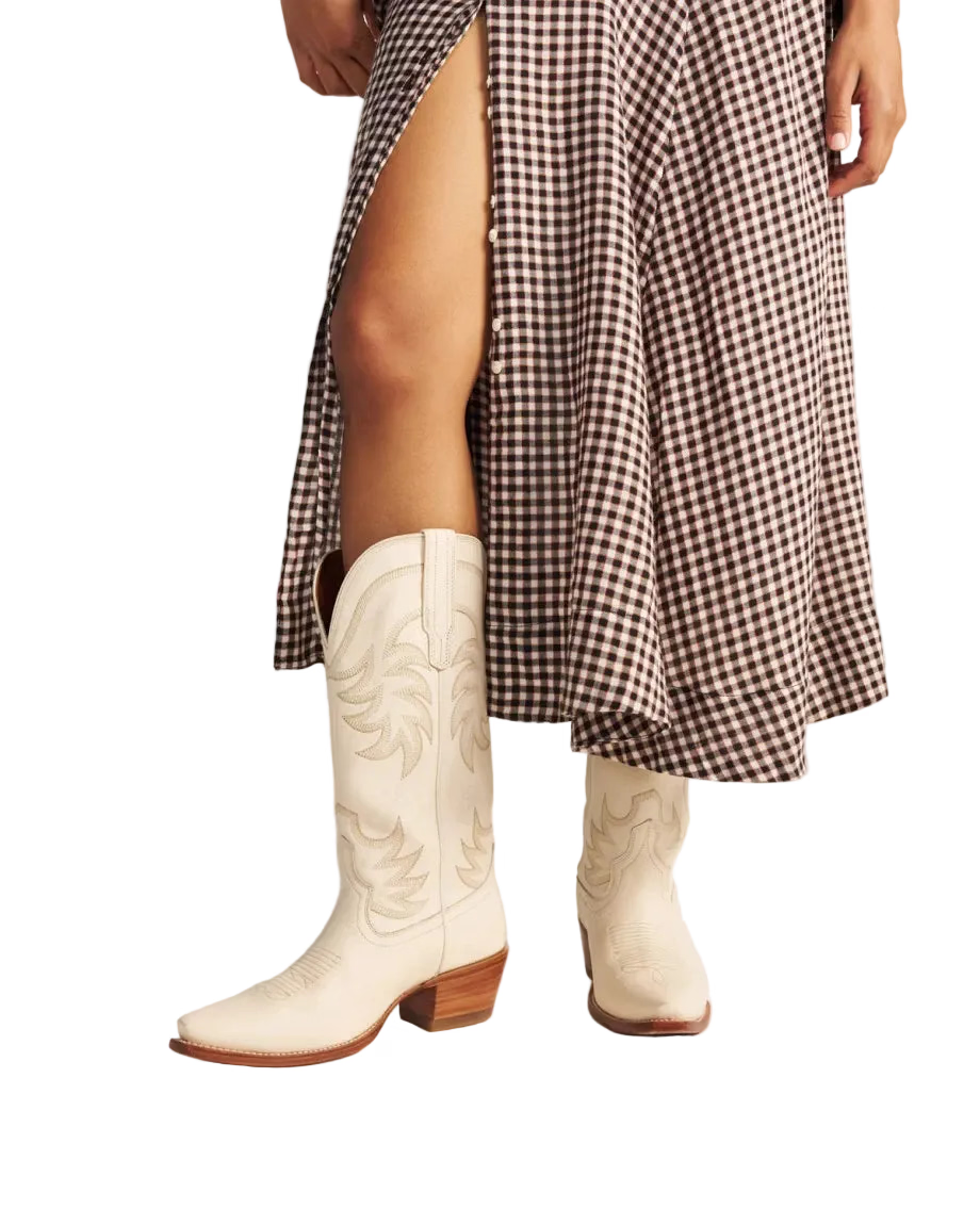 Tecovas Women's Bone Cowhide Snip Toe Boots W20007BON