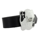 Men's Montana Silversmiths Christian Flourish Scallop Shape Belt Buckle With Christian Cowboy 3611-731M