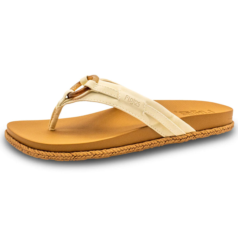 Women's Flojos Ivory Viernes Flip Flops 365-IVORY