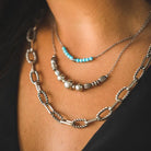 Women's West & Co 15" 18K Gold Plated Dainty Chain Necklace with Turquoise WC-N23WG