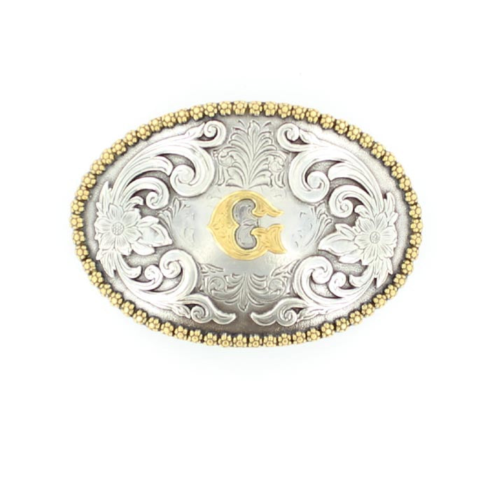 Men's Nocona Gold and Silver "G" Initial Belt Buckle 37072-G