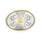 Men's Nocona Gold and Silver "K" Initial Belt Buckle 37072-K