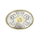 Men's Nocona Gold and Silver "M" Initial Belt Buckle 37072-M