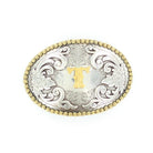 Men's Nocona Gold and Silver "T" Initial Belt Buckle 37072-T