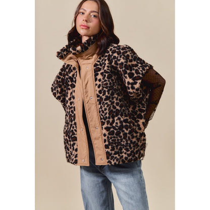 Women's Leopard Soft Sherpa Fur Sleeveless Vest Jacket ST2049E-02