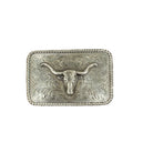 Men's Nocona Silver Rectangle Longhorn Motif Buckle 37524