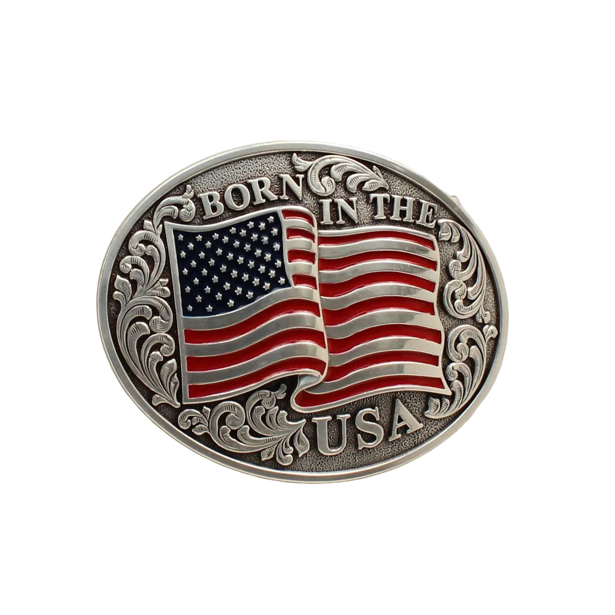 Men's Nocona Oval "Born in The USA" Belt Buckle 37594