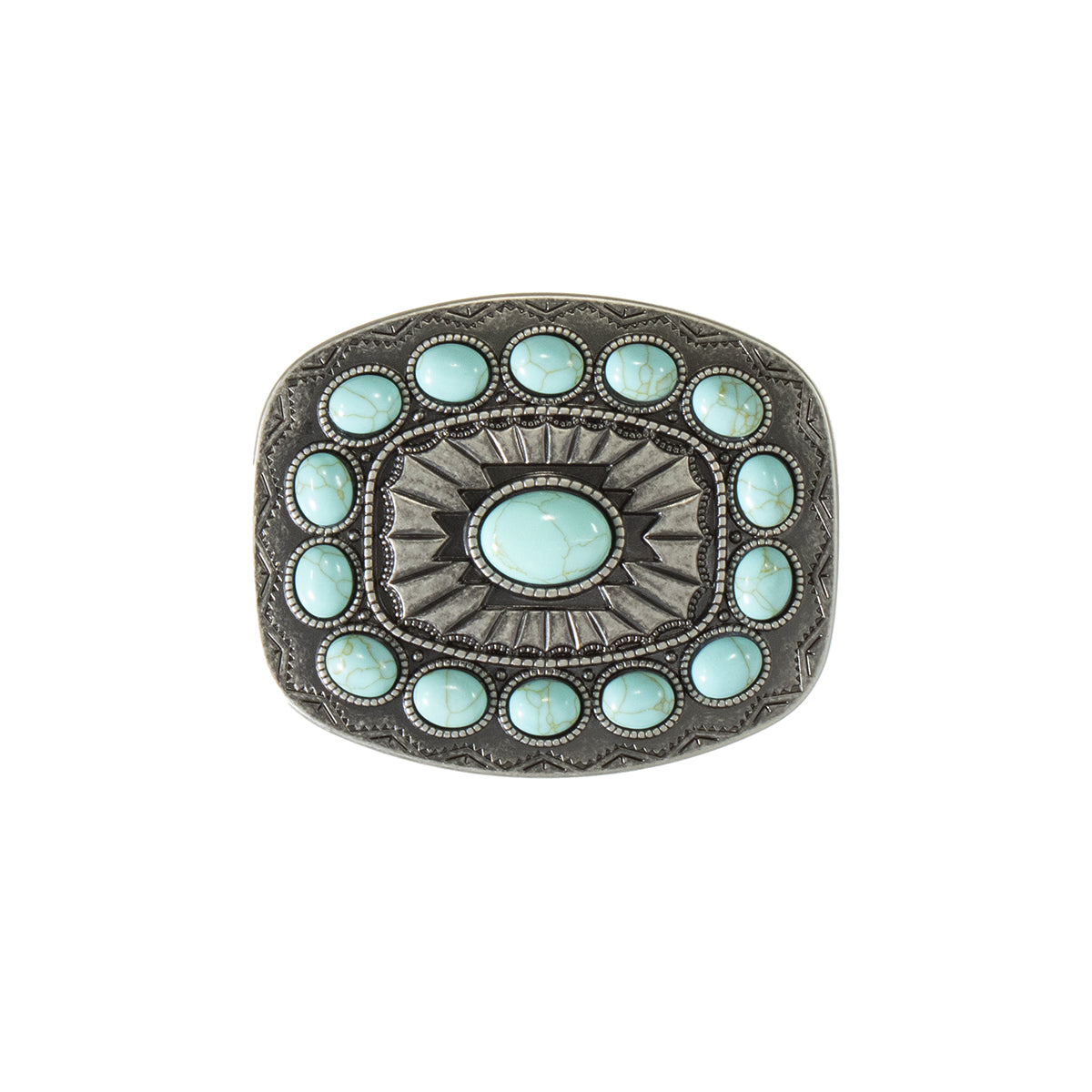 Women's Blazin Roxx Silver and Turquoise Belt Buckle 37903