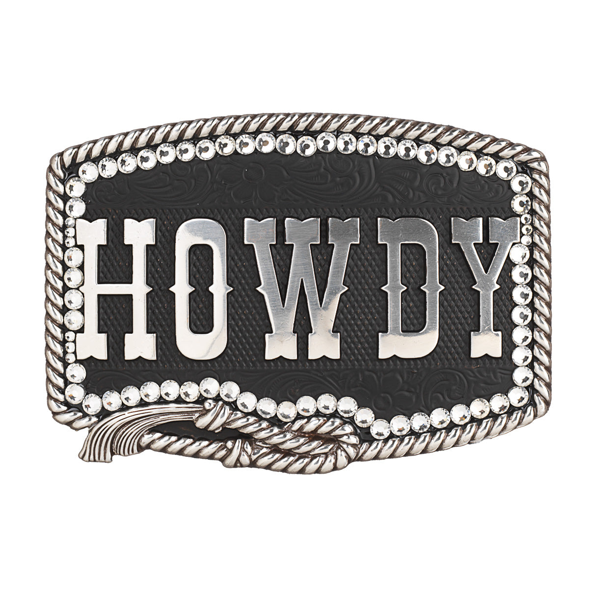 Women's Nocona Black and Silver Engraved "Howdy" Belt Buckle 37926