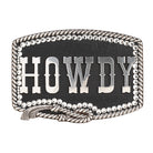 Women's Nocona Black and Silver Engraved "Howdy" Belt Buckle 37926
