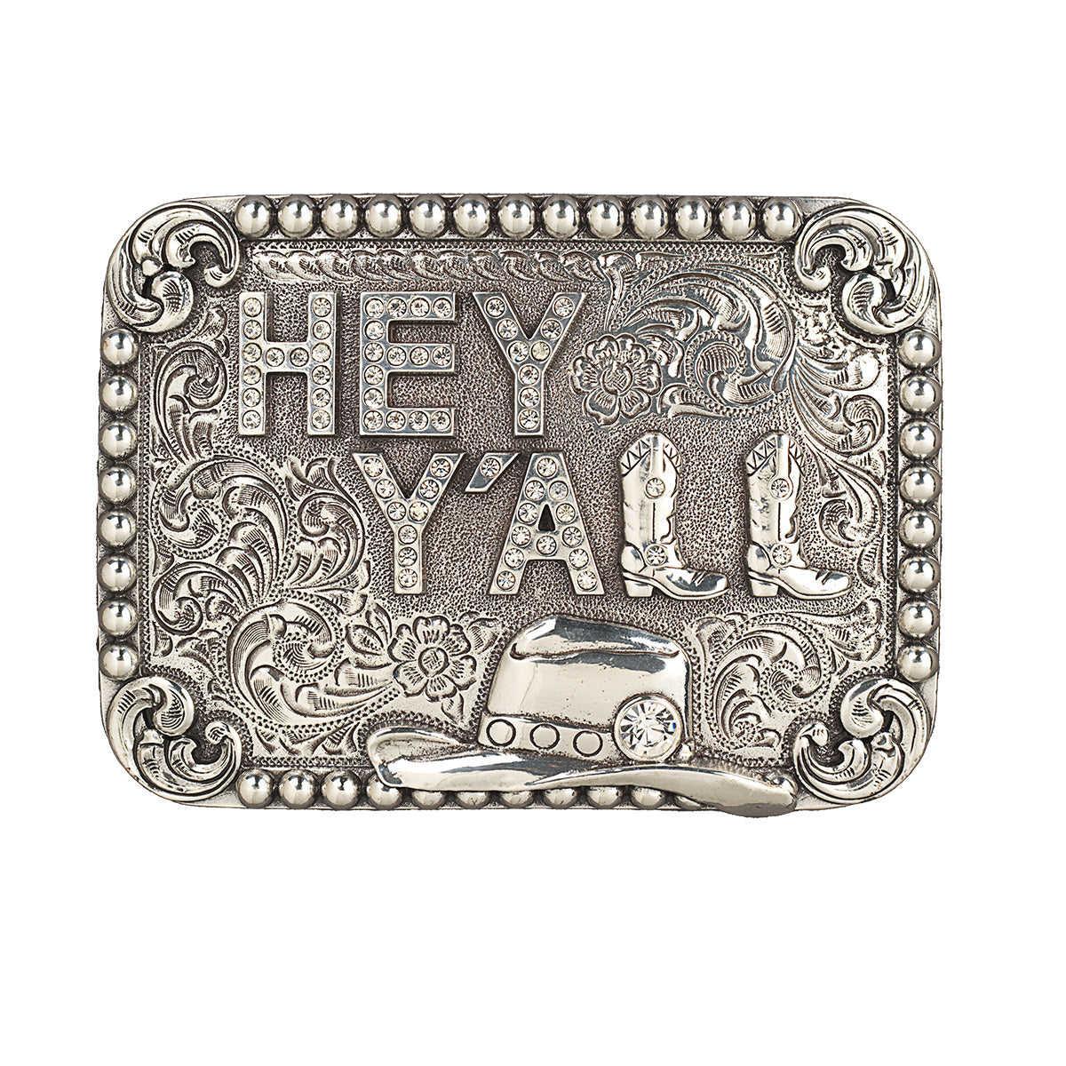 Women's Blazin Roxx Rectangle Silver Engraved Belt Buckle 37932
