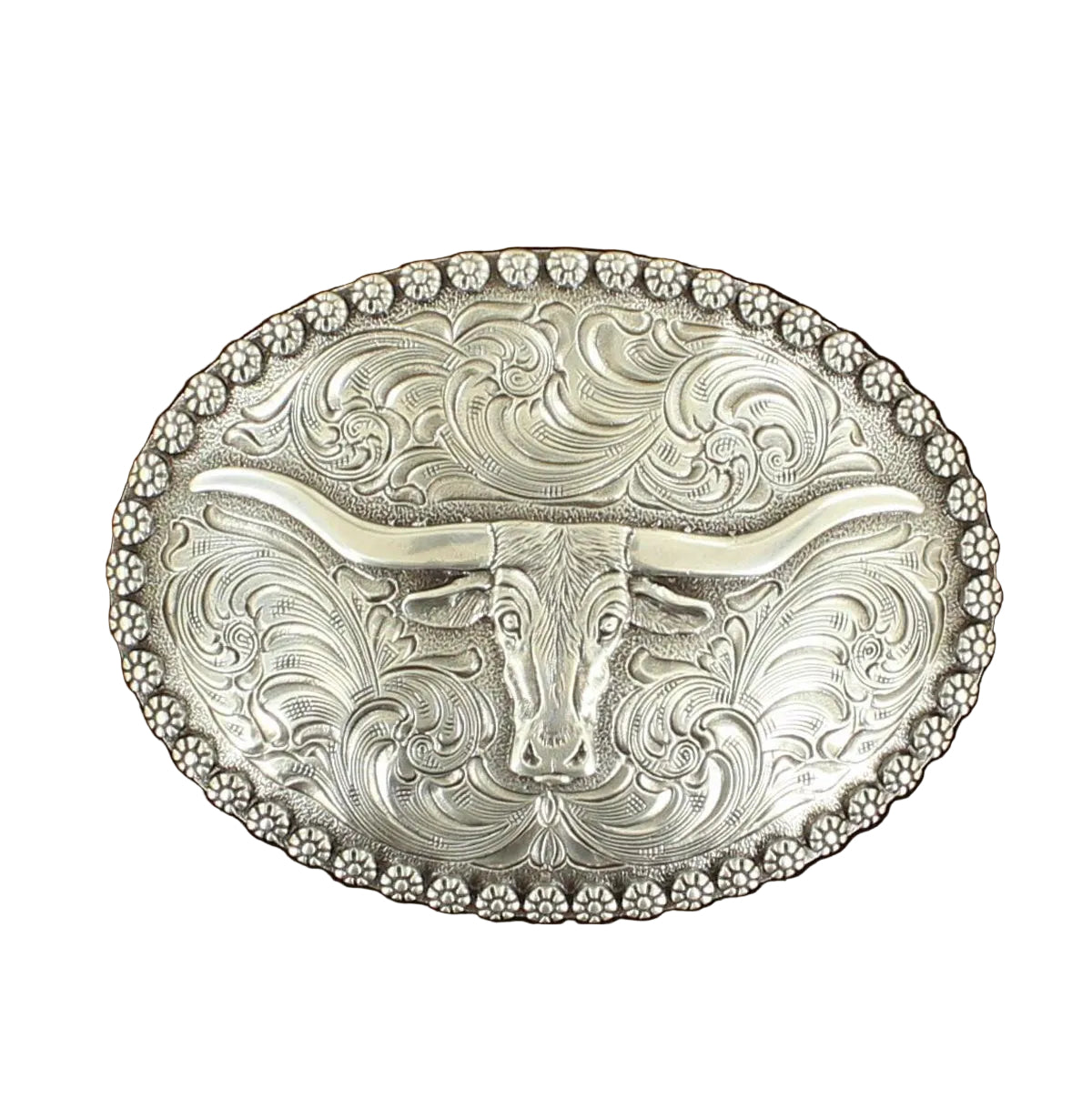 Men's Nocona Oval Silver Buckle with Engraving 37981