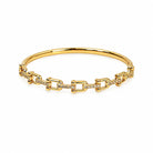 Women's West & Co 18K Gold Plated Link and Stud Bangle WC-BR17G