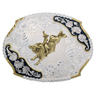 Men's Montana Silversmiths Antique Leaves Western Buckle With Bull Rider 3810-528-BK