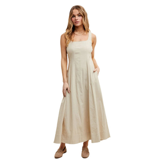 Women's Cotton A-line Midi Dress WL25-10203