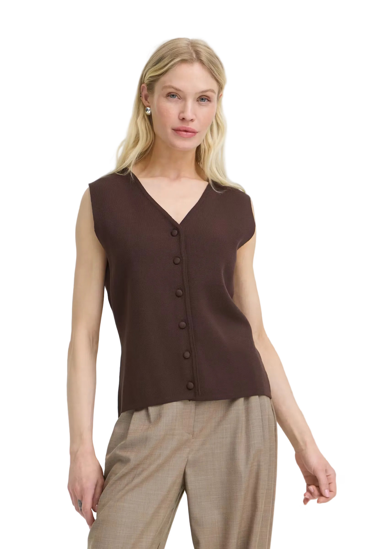 B. Young Women's Java/Brown Slipover Sleeveless Top 