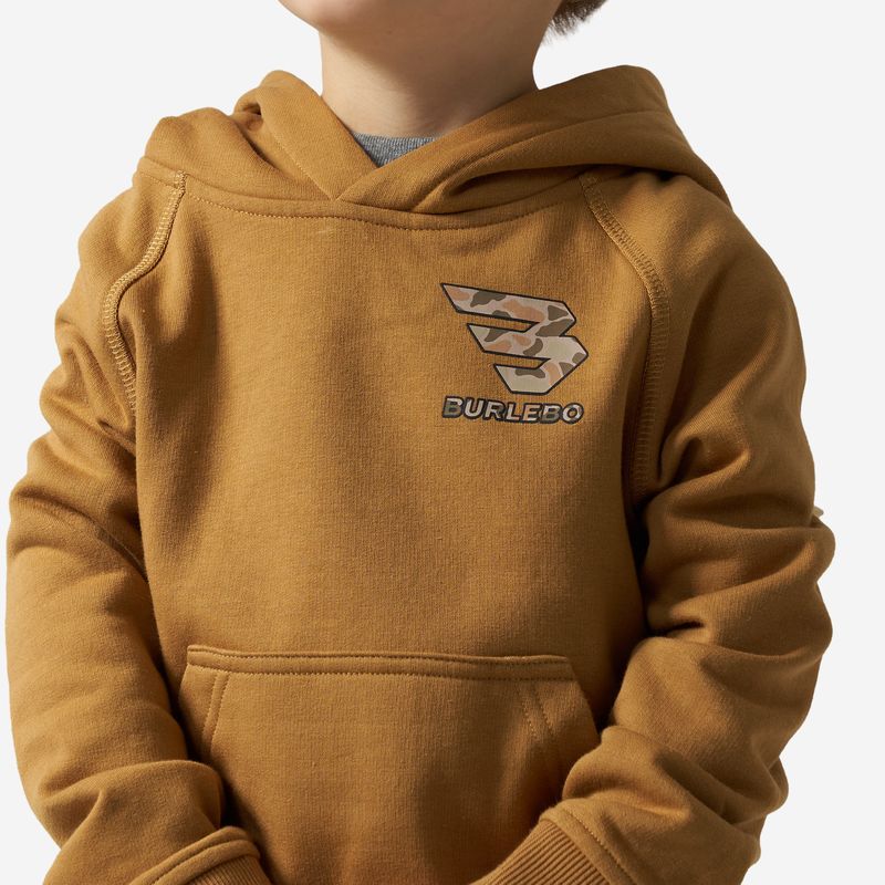 Burlebo Boy's Light Brown Mallard Camo Dog Fleece Hoodie Y-FH-MCD-LB