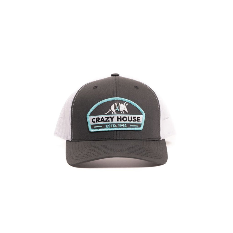 Crazy House Unisex Grey and Black Snapback with Armadillo Patch - Crazy House Western Wear