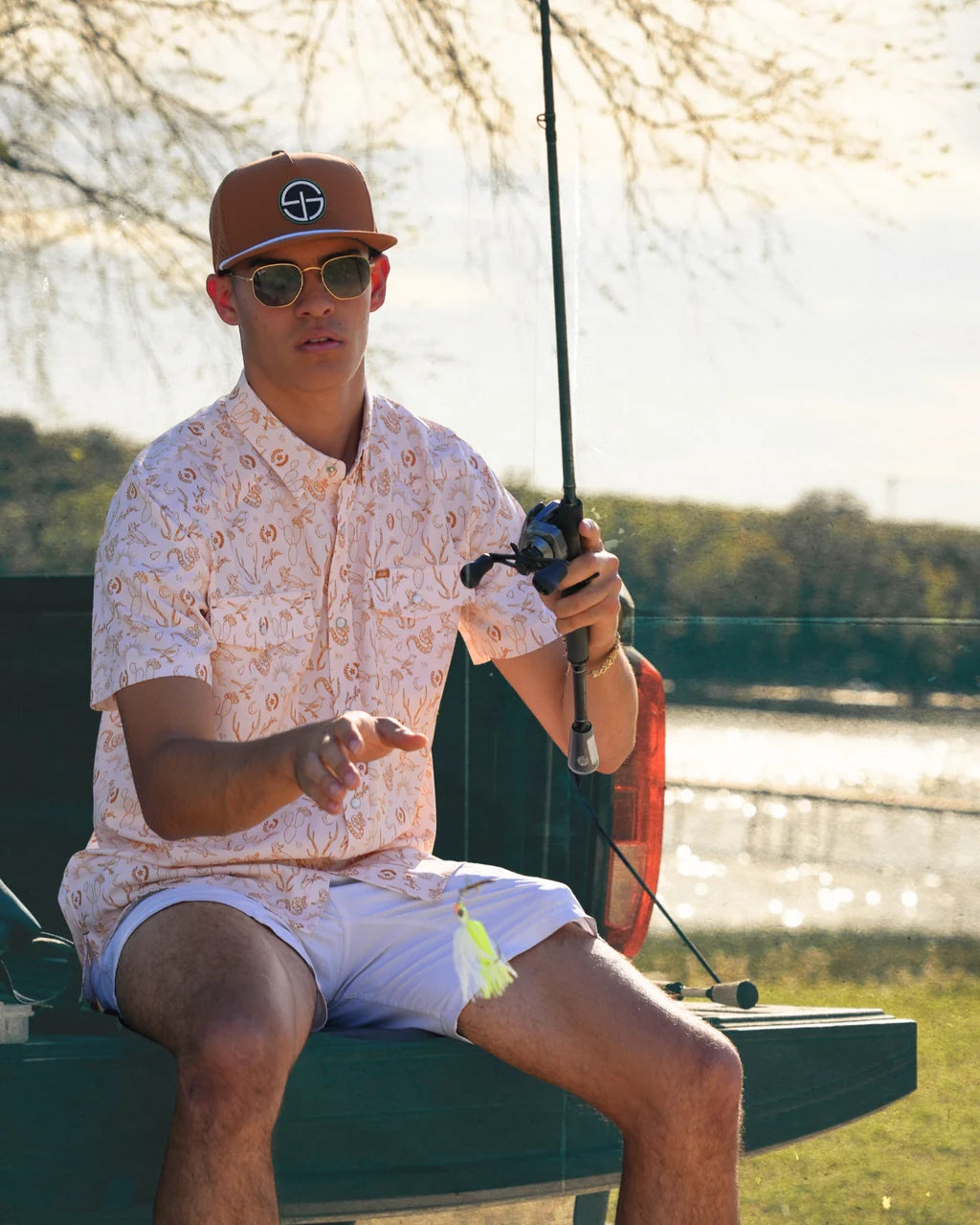 SanJac Men's Texas Sun Short Sleeve Performance Pearl Snap COA-SS-TXSUN