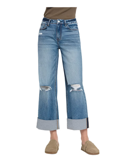 Vervet Super High Rise Cuff Baggy Wide Leg Jeans