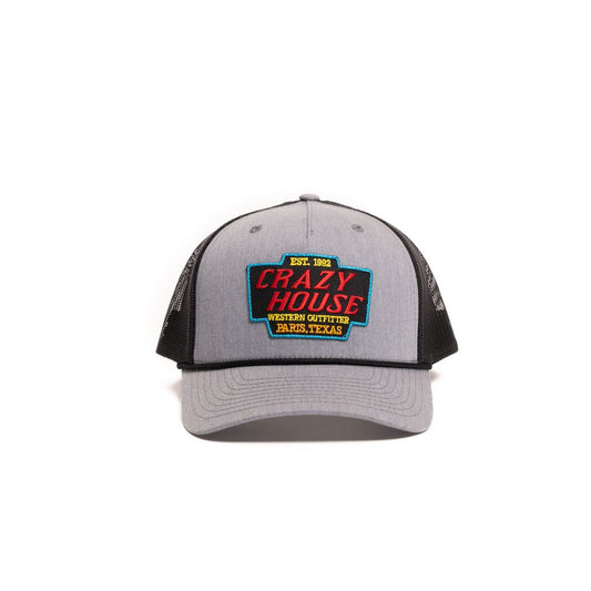 Crazy House Unisex Grey and Black Snapback with Outfitter Patch - Crazy House Western Wear