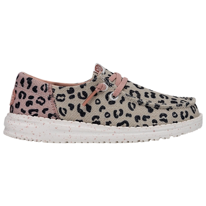 Girl's Hey Dude Wendy Funk Leopard Cream Slip on Shoes 40434-1LV