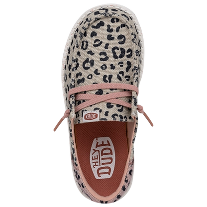 Girl's Hey Dude Wendy Funk Leopard Cream Slip on Shoes 40434-1LV
