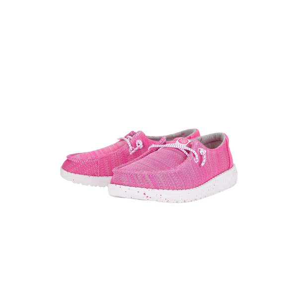 Girl's Hey Dude Wendy Sport Mesh Bright Pink Casual Slip on Shoes 40449-6WX