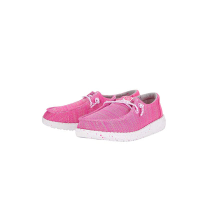 Girl's Hey Dude Wendy Sport Mesh Bright Pink Casual Slip on Shoes 40449-6WX