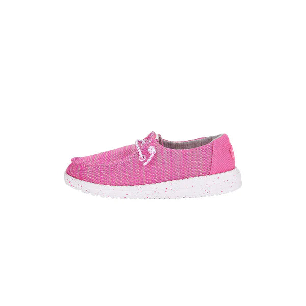 Girl's Hey Dude Wendy Sport Mesh Bright Pink Casual Slip on Shoes 40449-6WX