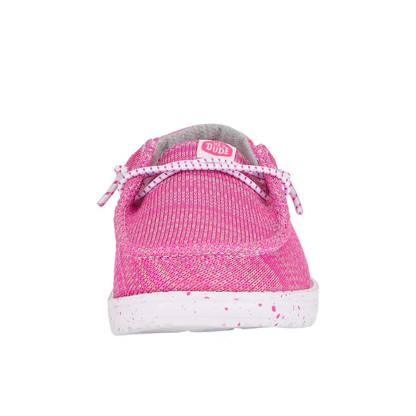 Girl's Hey Dude Wendy Sport Mesh Bright Pink Casual Slip on Shoes 40449-6WX