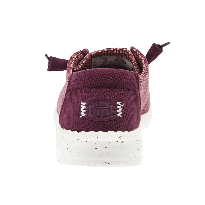 Women's Hey Dude Burgundy Wendy Stretch Sox Casuals 41878-605