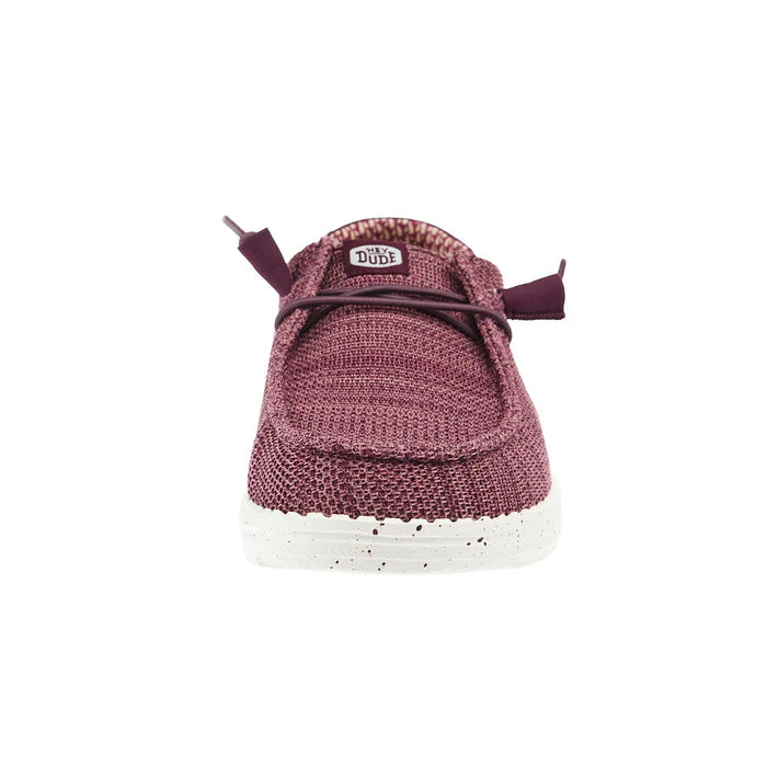 Women's Hey Dude Burgundy Wendy Stretch Sox Casuals 41878-605