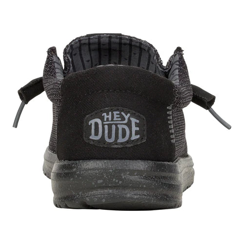 Men's Hey Dude Wally Stretch Sox Black on Black 41898-060