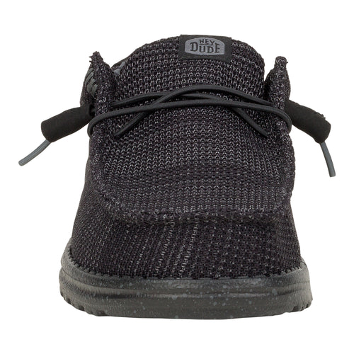 Men's Hey Dude Wally Stretch Sox Black on Black 41898-060