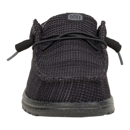 Men's Hey Dude Wally Stretch Sox Black on Black 41898-060
