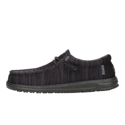 Men's Hey Dude Wally Stretch Sox Black on Black 41898-060