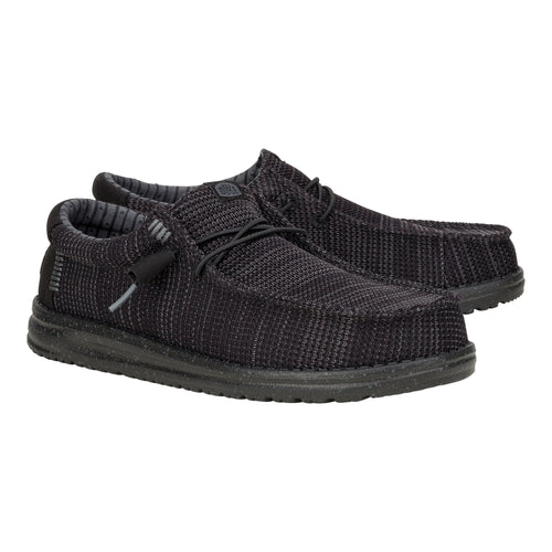 Men's Hey Dude Wally Stretch Sox Black on Black 41898-060