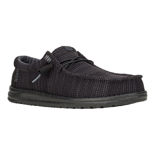 Men's Hey Dude Wally Stretch Sox Black on Black 41898-060