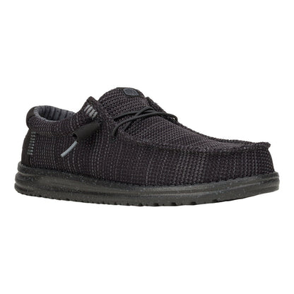 Men's Hey Dude Wally Stretch Sox Black on Black 41898-060