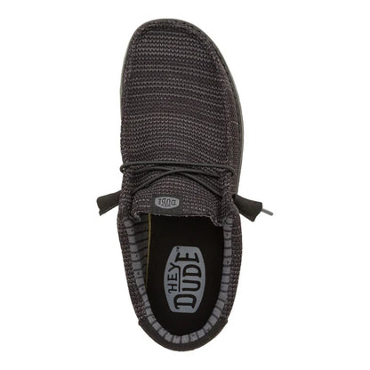 Men's Hey Dude Wally Stretch Sox Black on Black 41898-060