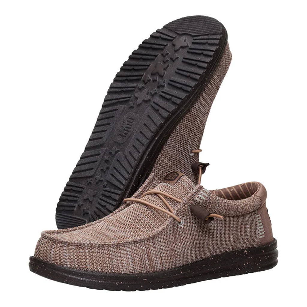 Men's Hey Dude Wally Stretch Sox Deep Taupe & Mole Brown 41898-0PQ