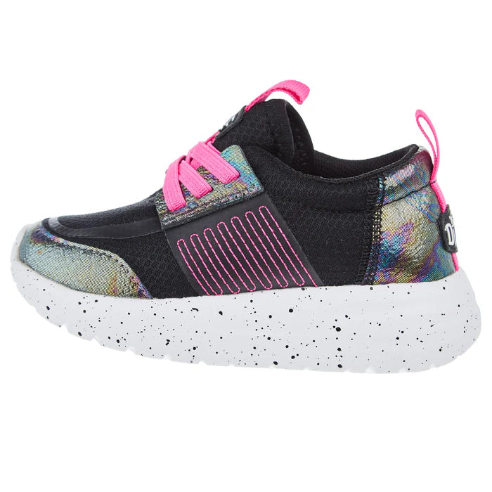 Girl's Hey Dude Sirocco Play Black and Pink 42107-090