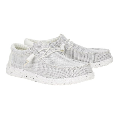 Men's Hey Dude Wally Stretch Sox Wide Storm White 41898-1UO
