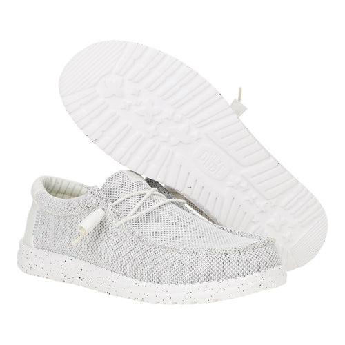 Men's Hey Dude Wally Stretch Sox Wide Storm White 41898-1UO
