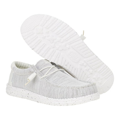 Men's Hey Dude Wally Stretch Sox Wide Storm White 41898-1UO