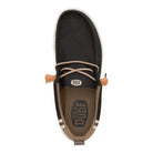 Men's Hey Dude Black/Walnut Wally Craft Linen Slip On Shoes 43086-02M