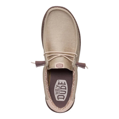 Men's Hey Dude Wally Stretch Canvas Blok Crockery/Multi 44353-0PN