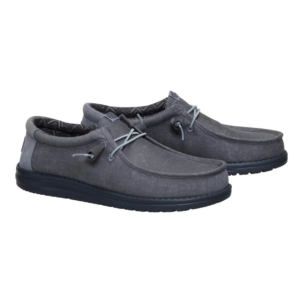 Men's Hey Dude Wally Stretch Canvas Blok Granite Grey 44353-1VT