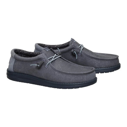 Men's Hey Dude Wally Stretch Canvas Blok Granite Grey 44353-1VT